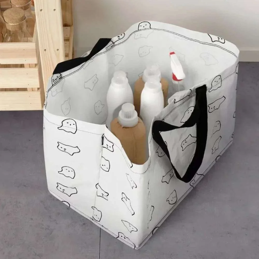 IKEA  Ghost Halloween Print Shopping Bag KUSTFYR  Large Unisex White 19 Gallon